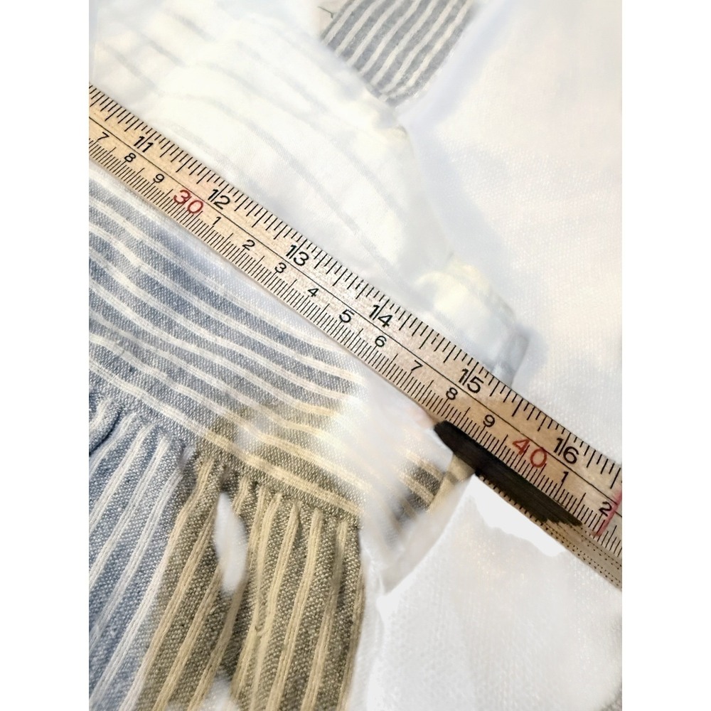 Madewell x The New Denim Project Striped Wide Leg Overalls Blue White XXS - Picture 6 of 10